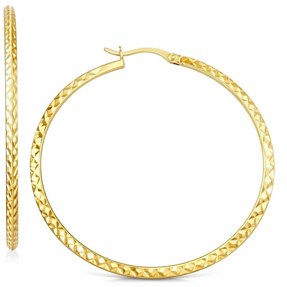Twisted Hoop Earrings – 14K Gold Over Silver